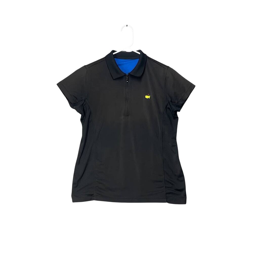 Women Magnolia Lane Tech Polo Shirt Masters Golf Performance Preppy Black‎ M
